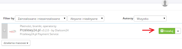 przelewy24 lista modułów